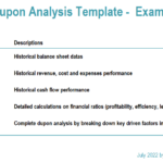Dupon Analysis Template Overview - Example for Amazon | eFinancialModels Table of contents for Dupon analysis template, detailing financial components and calculations.