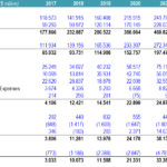 Income Statement Overview (2017-2021) | eFinancialModels Income statement revealing financial performance from 2017 to 2021.
