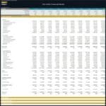 Detailed annual income statement for City Hotel financial model with revenue, expenses, and net income.
