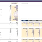 Detailed financial model inputs including company data and revenue assumptions for e-commerce.