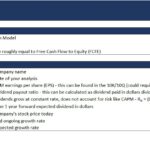 Gordon Growth Model Valuation Overview | eFinancialModels Inputs and assumptions for the Gordon Growth Model valuation analysis.