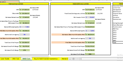 Wholesale Deal Analyzer in the Real Estate – Financial Model