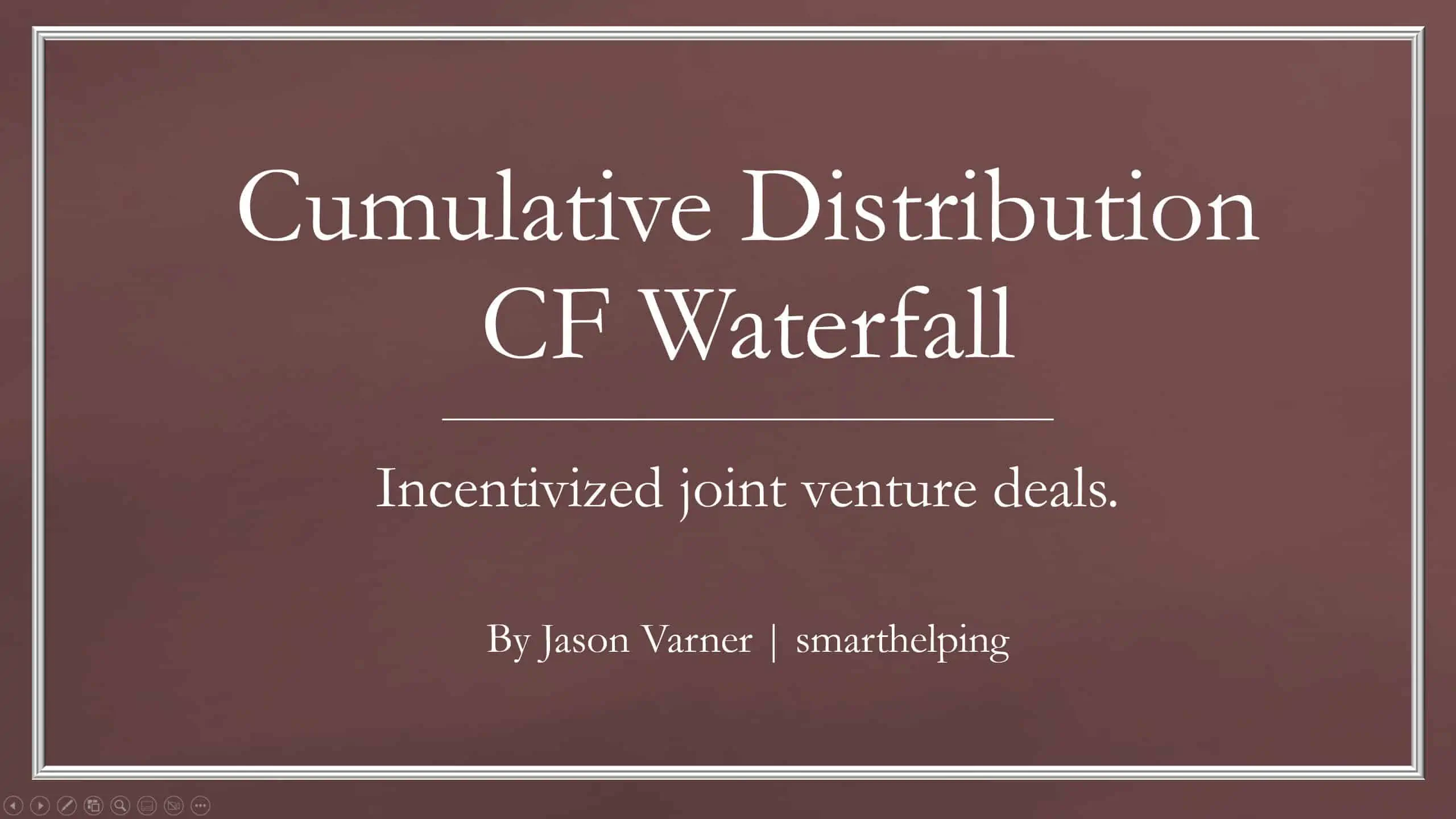Cumulative LP Distribution Joint Venture Waterfall Model