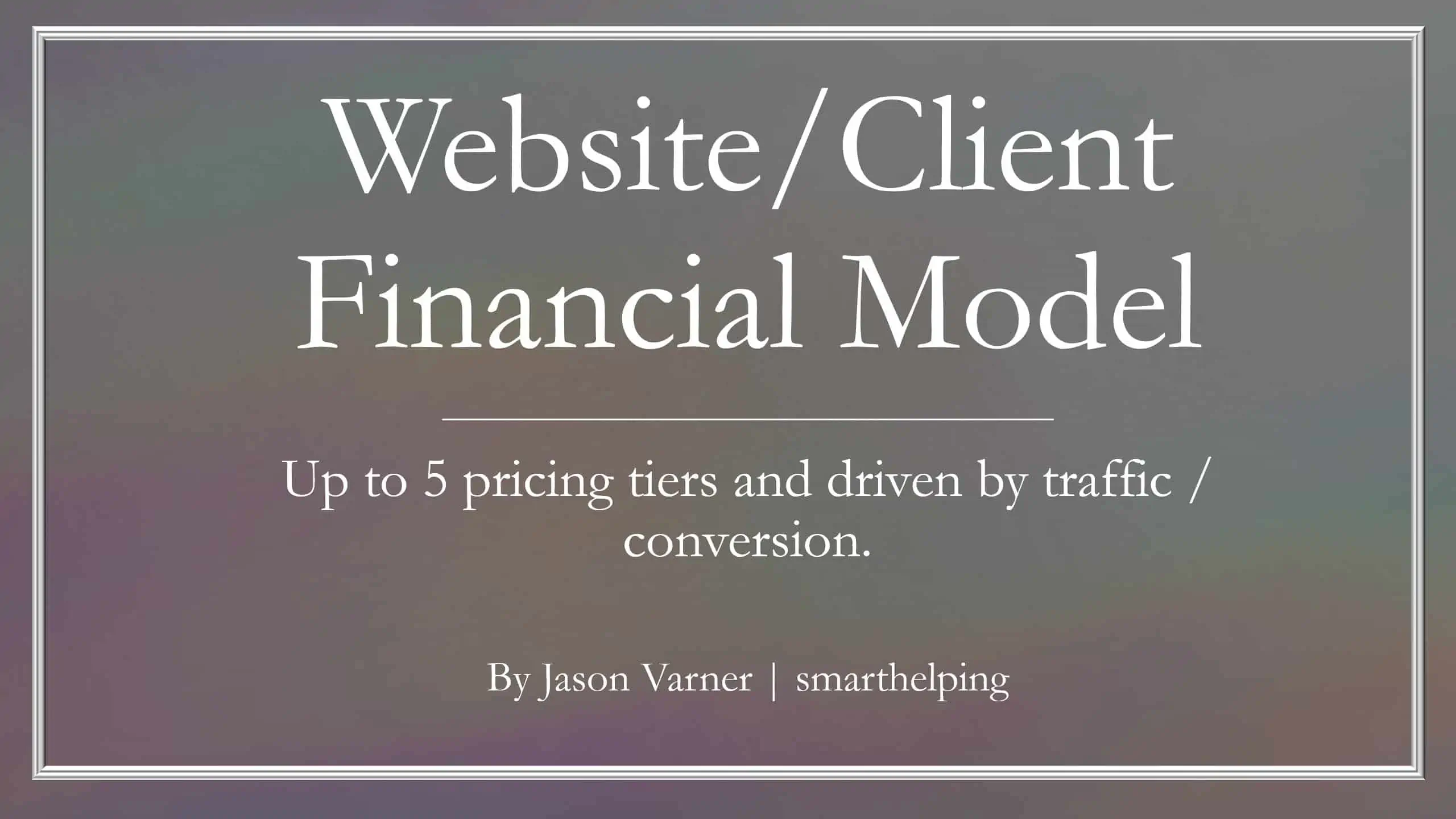 Website / App Financial Model (Recurring Revenue Services)