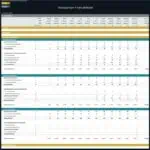 Revenue projection model detailing membership income for a boutique gym.
