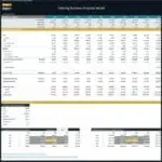 Financial model with projected cash flows and valuation metrics.