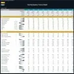 Financial model showing KPIs and ratios for strategic business analysis.
