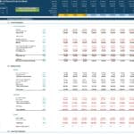 Financial projection model for ABC Ltd showing income statement and balance sheet data.