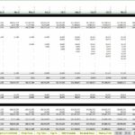 Balance sheet showing assets and liabilities for Construction Co, LLC from Jan 2023 to Dec 2032.