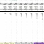 Monthly financial projections showing construction costs and gross profit analysis.