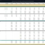 Revenue projections table for an equipment leasing company model in Excel.