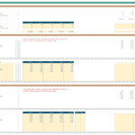 Revenue model template showing sales volume and pricing assumptions for five years.