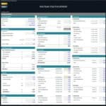 Overview of assumptions for an auto repair shop financial model, detailing expenses and service offerings.