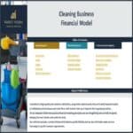 Table of contents for Cleaning Business Financial Model including setup and reporting sections.