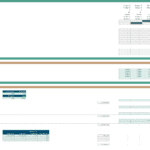 Project timeline and revenue generation data in an energy financial model.