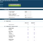 System check dashboard showing error and alert statuses for a financial model.