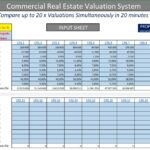 Input sheet for evaluating up to 20 commercial real estate valuations