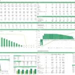 Financial model showing P&L, cash flows, and production summary for a seaweed farm.