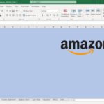 Amazon financial model highlighting ticker and target price in Excel.