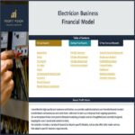 Table of contents detailing sections of the electrician financial model