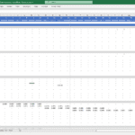 Financial model showing development schedules for various projects in Excel.