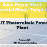 Overview of solar power financial model template showcasing project details.