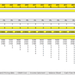 Capital expenditure schedule detailing construction phases and fixed asset depreciation over multiple years.