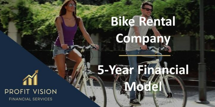 Bike Rental Company 5-Year Financial Model Overview | eFinancialModels Financial model cover for a bike rental enterprise by Profit Vision.