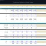 Financial model template displaying assumptions for cruise ships' capacities and investment calculations.