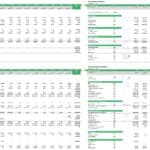 Financial forecast template showing projected EBITDA and cash flows for valuation analysis.