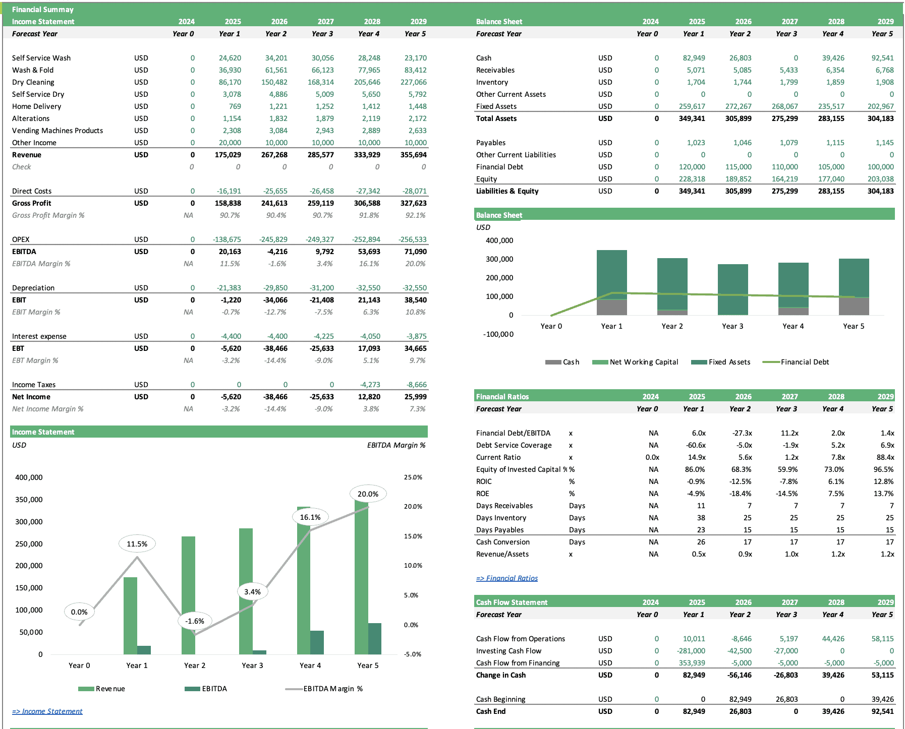 Laundromat Business Financial Plan Template eFinancialModels