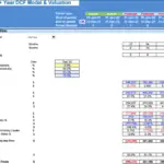 DCF model with projected cash flows and financial metrics for Paintball Park.