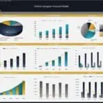 Financial model dashboard illustrating revenue, expenses, cash flow, and capital structure for a fashion designer.