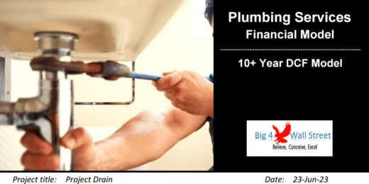 Plumbing Services financial model focusing on a 10+ year DCF analysis