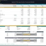 Financial model image containing metrics like EBT, EBITDA, and enterprise value for a Speech Therapy Center