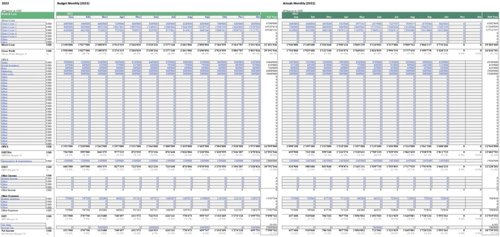 Monthly Budget Template for 2022 Overview | eFinancialModels 7 - Monthly Budget Template 4