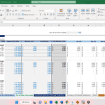 Overview of staff costs with monthly projections for multiple teams in an Excel model.