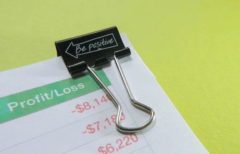 Financial Document with Motivational Message | eFinancialModels Profit and loss statement with a motivational clip stating 'Be positive'