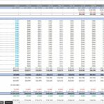 Monthly cash flow template showing revenues, expenses, and financial projections for a joint venture.