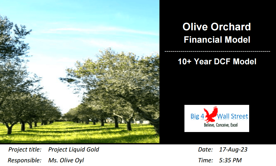 Olive Orchard Business – DCF 10-Year Financial Model