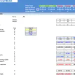 Free cash flow and valuation metrics for an olive orchard financial model in Excel.