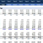 Pro Forma Income Statement showing revenue, expenses, and projected net income for five years.