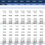 Pro forma balance sheet showing current and non-current assets, liabilities, and equity forecasts.
