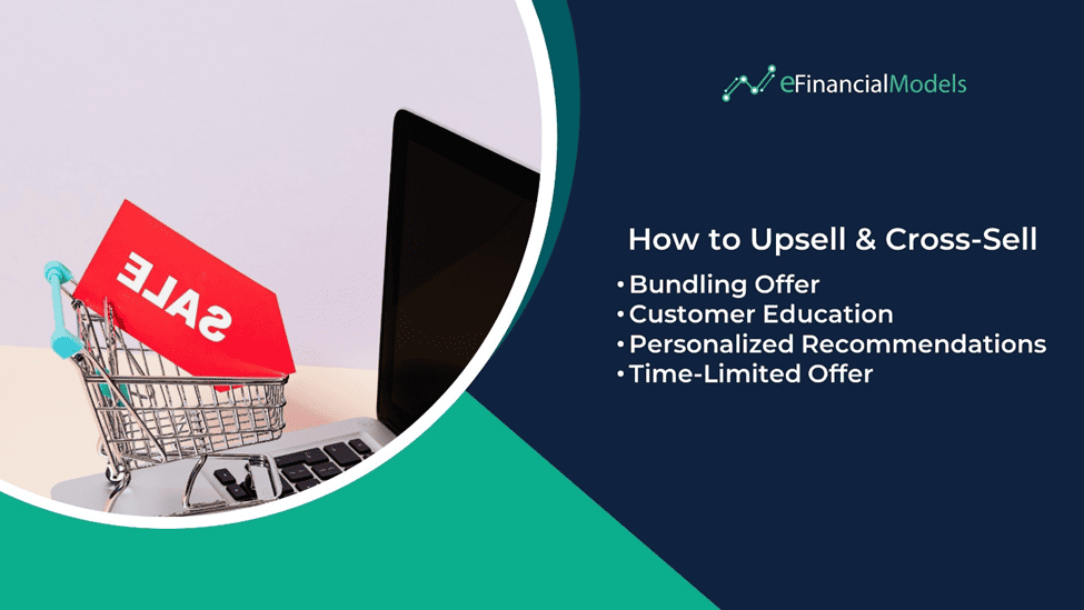 Effective Strategies for Upselling and Cross-Selling | eFinancialModels Shopping cart with SALE sign illustrating upsell and cross-sell strategies