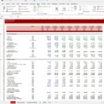 Restaurant business financial model showing income statement and balance sheet details