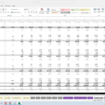 Financial model showing monthly recurring revenue and customer counts.