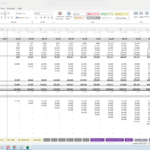 Monthly pro forma financial model showing COGS and fixed expenses in Excel format.