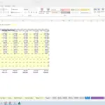 Excel template showing operating costs by month for five years.