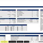 Financial dashboard displaying project NPV, equity IRR, and funding assumptions.