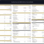 Financial model assumptions for a Buy Now Pay Later platform, including funding and operational metrics.